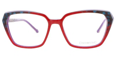 Coco Song Hope Village Cv213 Women's Glasses, Red, Size 54