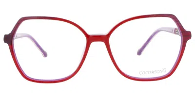Coco Song Long Experience Cv216 Women's Glasses, Red, Size 56