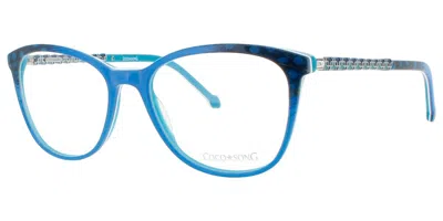Coco Song York Blues Cv243 01-09 Women's Glasses Blue Size 53 - Free Lenses - Blue Light Block Available