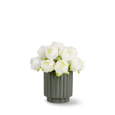 Cocobella Alaric Realtouch Peony Arrangement In White