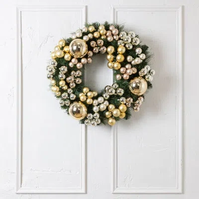 Cocobella Artful Interiors 30" Wreath In Green,gold,white