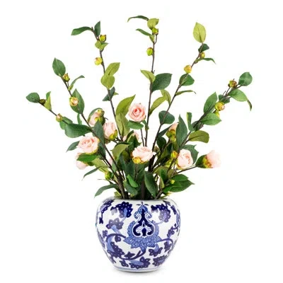 Cocobella Artful Interiors Toile Rose Branch Arrangement In Pink