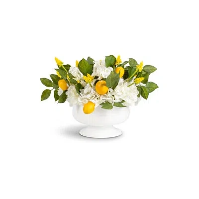 Cocobella Cyril Realtouch Snowball Hydrangea Arrangement In Yellow