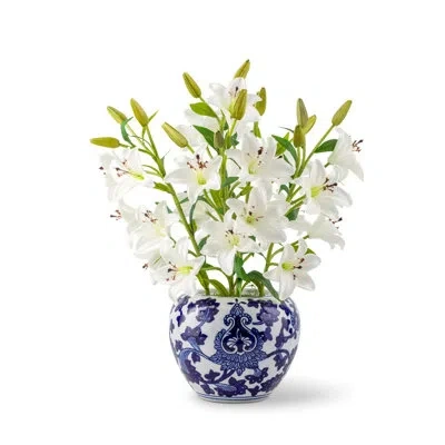 Cocobella Evelyn Realtouch Lily Toile Arrangement In Blue