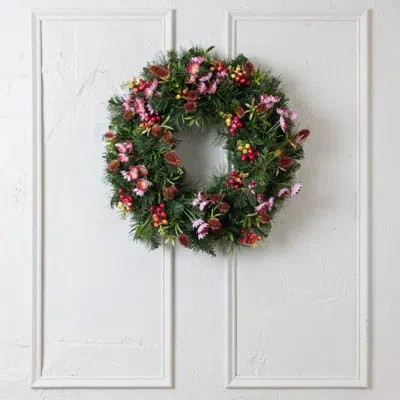 Cocobella Functional Beauty 30" Wreath In Green,red,pink