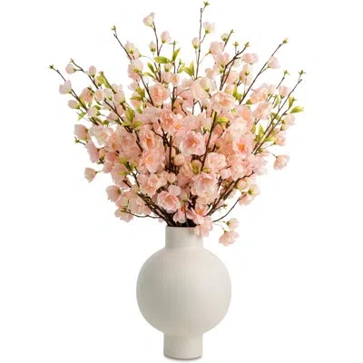 Cocobella Functional Beauty Cherry Blossom Floral Arrangement In Vase In Pink