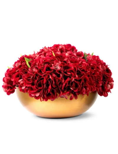 Cocobella Ian Realtouch Hydrangea Arrangement In Red