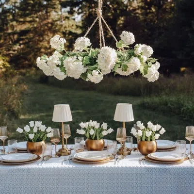 Cocobella Jasmira Round Garden Chandelier In White