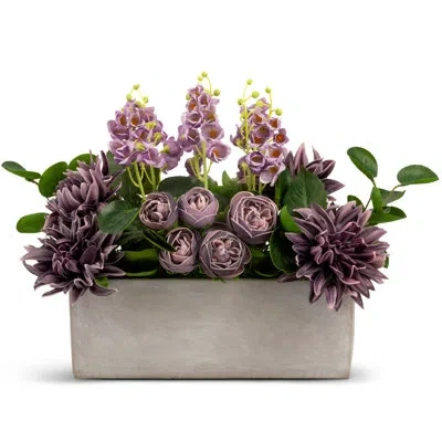 Cocobella Marcella Realtouch Mixed Floral Arrangement In Purple