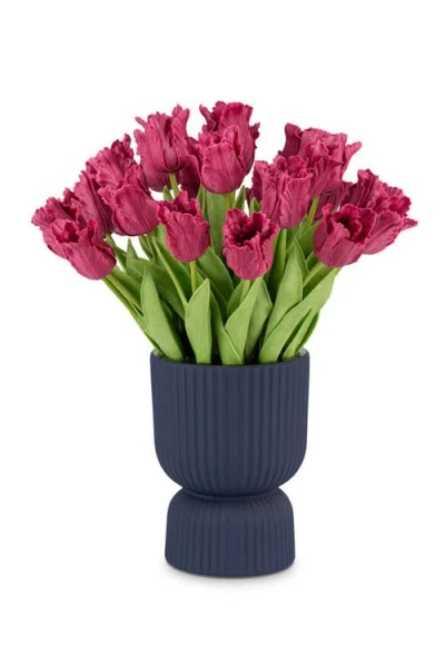 Cocobella Marigold Realtouch Tulip Pedestal Arrangement