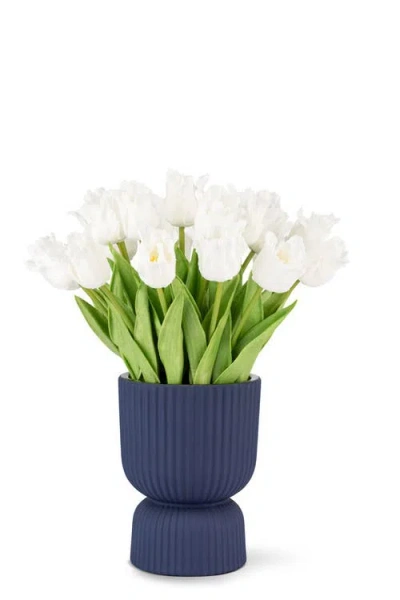 Cocobella Marigold Realtouch Tulip Pedestal Arrangement