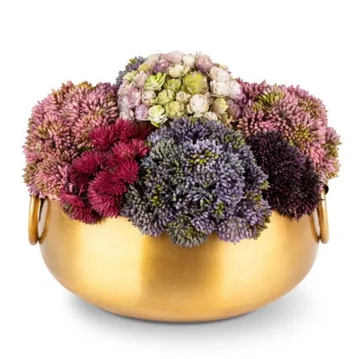 Cocobella Timeless Living Gold Sedum Arrangement In Purple