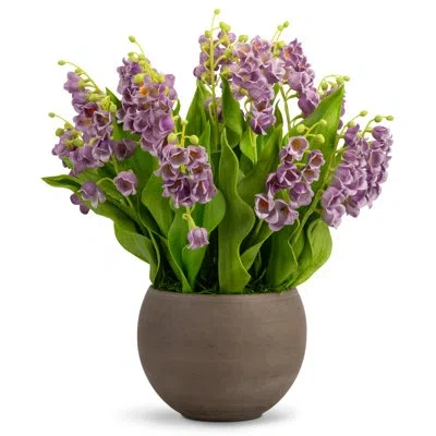 Cocobella Veda Realtouch Muguet Arrangement In Periwinkle