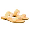 COCOBELLE LEATHER SLIDE SANDAL IN NATURAL