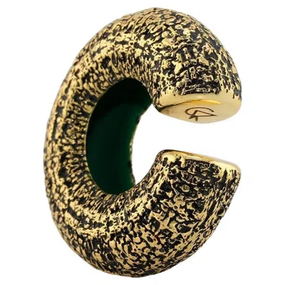Pre-owned Cocoerow Fine Jewelry Beatrice Mini Textured Ear Cuff Gold By  In Multi