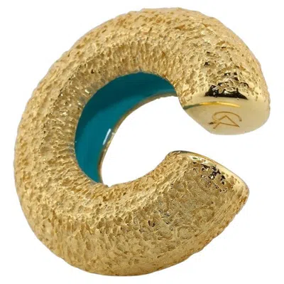 Pre-owned Cocoerow Fine Jewelry Beatrice Mini Textured Ear Cuff Gold By  In Multi