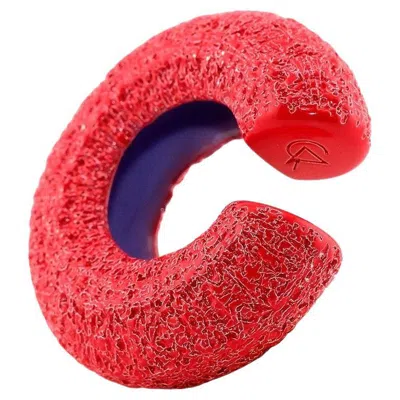 Pre-owned Cocoerow Fine Jewelry Beatrice Mini Textured Ear Cuff Red By