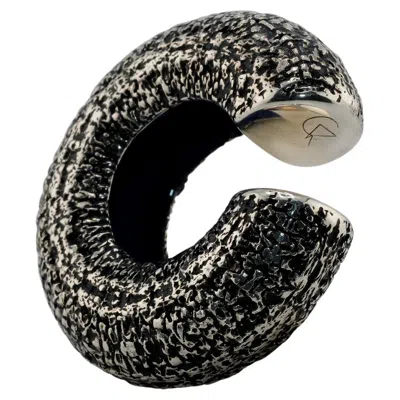 Pre-owned Cocoerow Fine Jewelry Beatrice Mini Textured Ear Cuff Silver By  In Multi