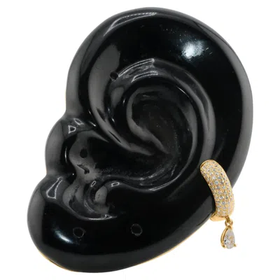 Pre-owned Cocoerow Fine Jewelry Hand Carved Black Obsidian Sculptural Ear Brooch
