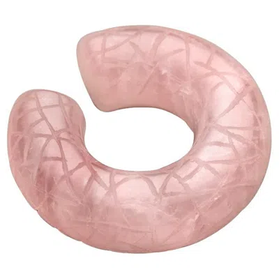 Pre-owned Cocoerow Fine Jewelry Hand-carved Natural Pink Quartz Ear Cuff By Cocoerow, Modern Sculptural Jewelry