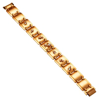 Pre-owned Cocoerow Fine Jewelry Oju Kokoro Choker 14k Yellow Gold Vermeil With 1.6 Ct Aquamarine .085 Ct Diamond