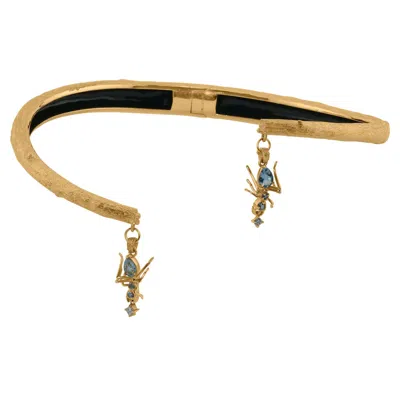 Pre-owned Cocoerow Fine Jewelry Tree Choker, 14k Yellow Gold Sculptural Necklace With Kokoro Pendants, Cocoerow
