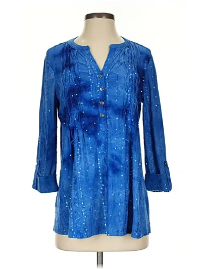 Pre-owned Cocomo 3/4 Sleeve Blouse In Blue