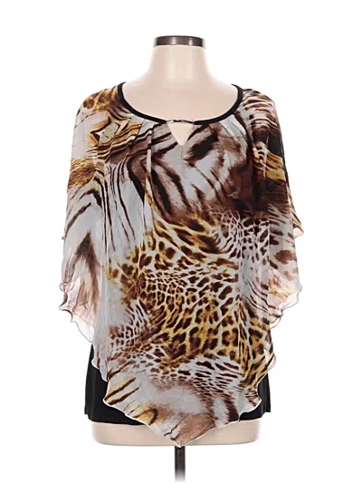 Pre-owned Cocomo 3/4 Sleeve Blouse In Brown