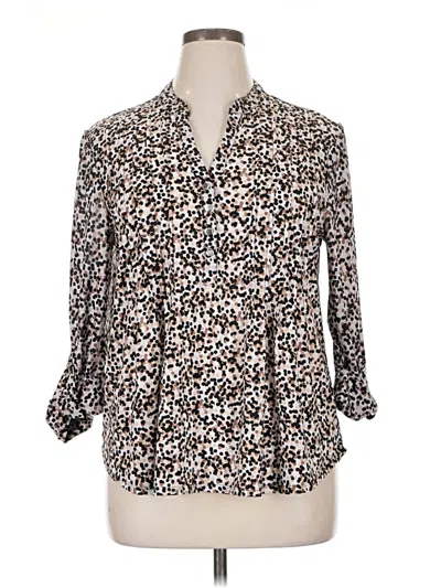 Pre-owned Cocomo 3/4 Sleeve Blouse In Brown