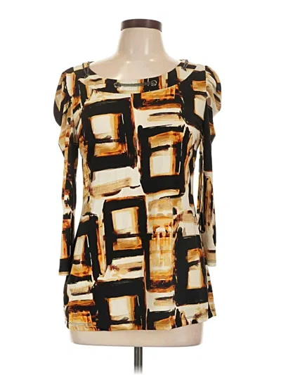 Pre-owned Cocomo 3/4 Sleeve Blouse In Gold