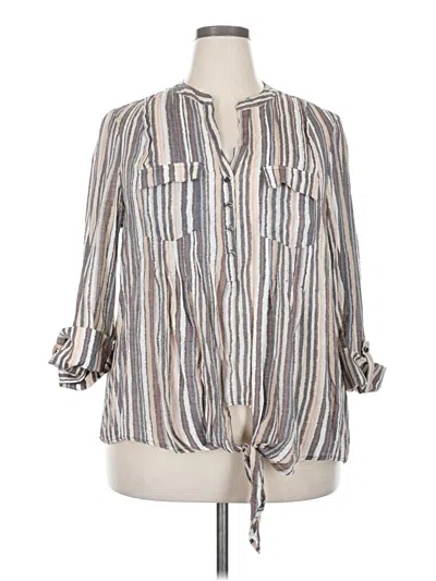 Pre-owned Cocomo 3/4 Sleeve Blouse In Gray