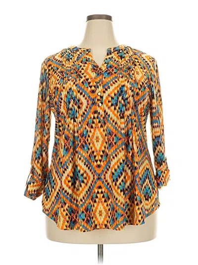 Pre-owned Cocomo 3/4 Sleeve Blouse In Orange