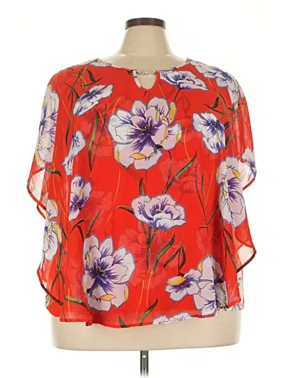Pre-owned Cocomo 3/4 Sleeve Blouse In Red