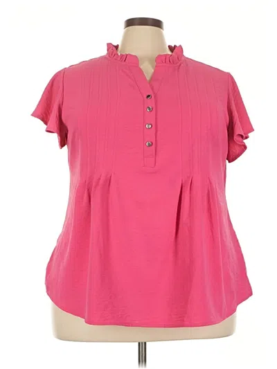 Pre-owned Cocomo Short Sleeve Blouse In Pink
