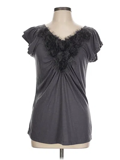 Pre-owned Cocomo Short Sleeve Top Gray Sweetheart Neckline Tops