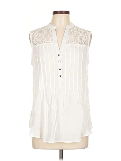 Pre-owned Cocomo Sleeveless Button Down Shirt In White