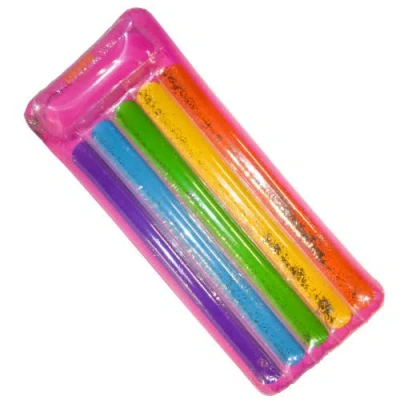 Coconut Float Glitter Rainbow Pool Lounge 68x 28 Inch Inflatable Water Raft In Multi
