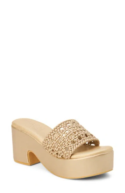 Coconuts By Matisse Beach By Matisse Cove Platform Slide Sandal In Gold