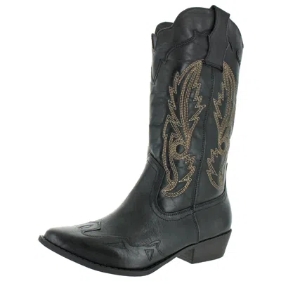Coconuts By Matisse Cimmaron Womens Faux Leather Pointed Toe Cowboy, Western Boots In Multi