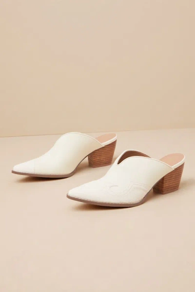 Coconuts By Matisse Colt Ivory Western Pointed-toe Mules