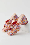 COCONUTS BY MATISSE FOOTWEAR ESME PLATFORM SANDAL IN RED FLORAL, WOMEN'S AT URBAN OUTFITTERS