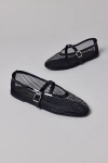 Coconuts By Matisse Nolita Black Mesh Buckle Ballet Flats In Black
