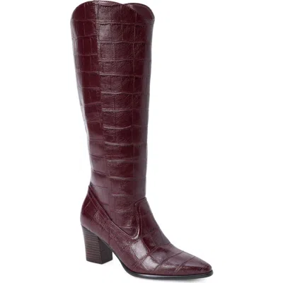 Coconuts By Matisse Kirby Croc Embossed Faux Leather Boot In Brown