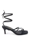Coconuts By Matisse Lilly Ankle-wrap Kitten Heels In Black