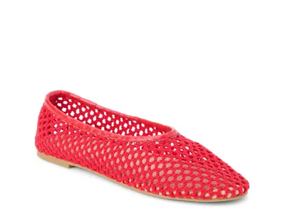 Coconuts By Matisse Marta Mesh Ballet Flats In Red