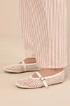 Coconuts By Matisse Nolita Ivory Raffia Netted Buckle Ballet Flats In Ivory