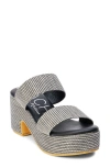 Coconuts By Matisse Ocean Ave Espadrille Platform Slide Sandal In Black Multi