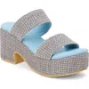 Coconuts By Matisse Ocean Ave Espadrille Platform Slide Sandal In Blue