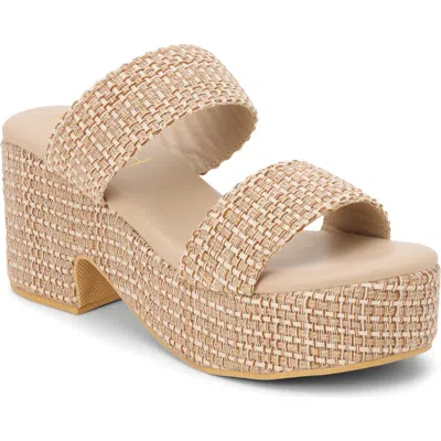 Coconuts By Matisse Ocean Ave Espadrille Platform Slide Sandal In Nude