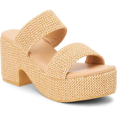 Coconuts By Matisse Ocean Ave Espadrille Platform Slide Sandal In Nude